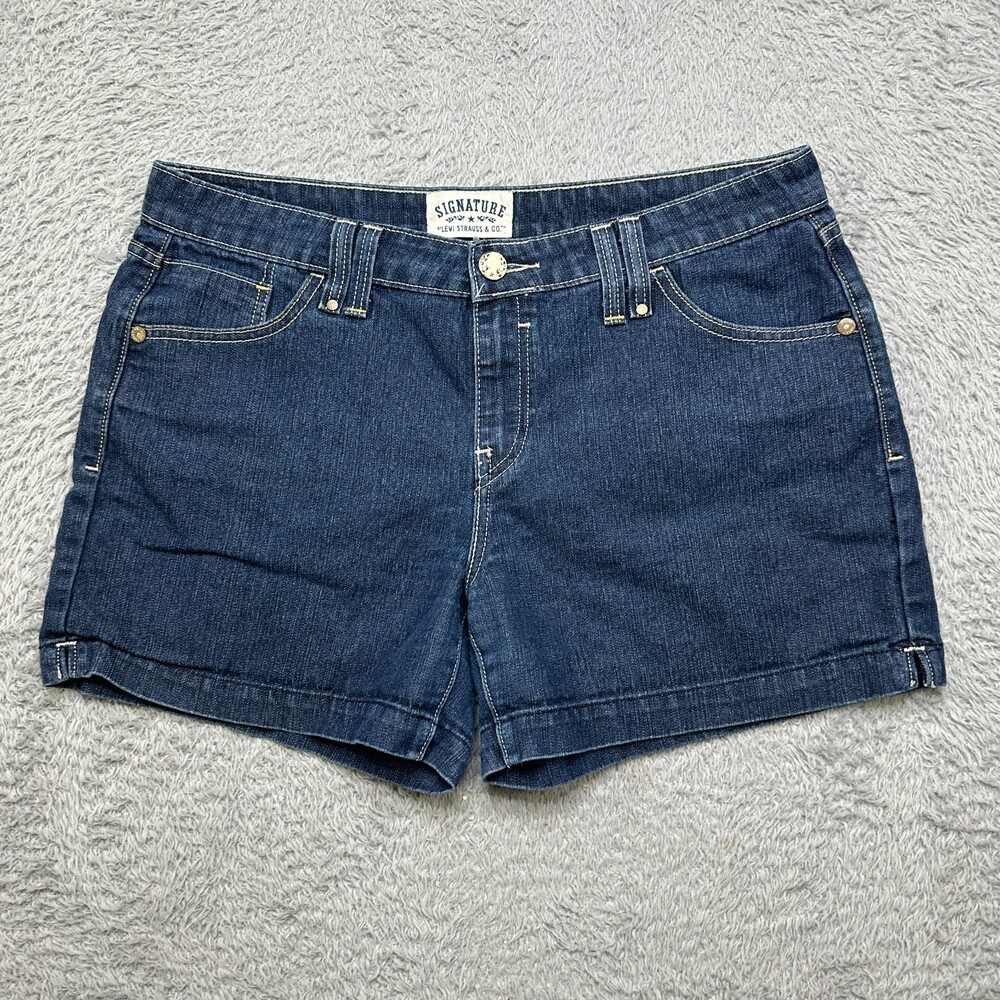 Levis Shorts Womens 14 Blue Jorts Denim Signature Stretch Mid Rise Excellent
